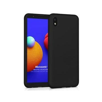 Microsonic Samsung Galaxy A01 Core Matte Silicone Siyah Kılıf