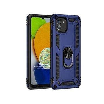 Microsonic Samsung Galaxy A03 Military Ring Holder Lacivert Kılıf