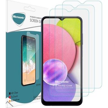 Microsonic Samsung Galaxy A03S Screen Protector Nano Glass 3 Adet Cam Ekran Koruyucu