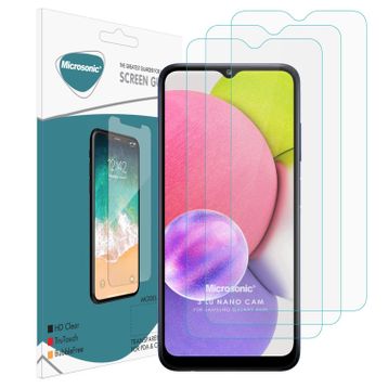 Microsonic Samsung Galaxy A03S Screen Protector Nano Glass 3 Adet Cam Ekran Koruyucu