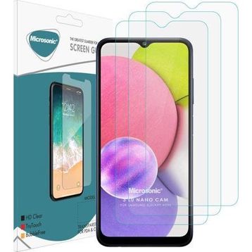 Microsonic Samsung Galaxy A03S Screen Protector Nano Glass 3 Adet Cam Ekran Koruyucu