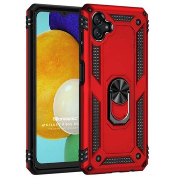 Microsonic Samsung Galaxy A04 Military Ring Holder Kırmızı Kılıf