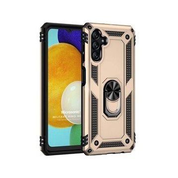 Microsonic Samsung Galaxy A04S Military Ring Holder Gold Kılıf