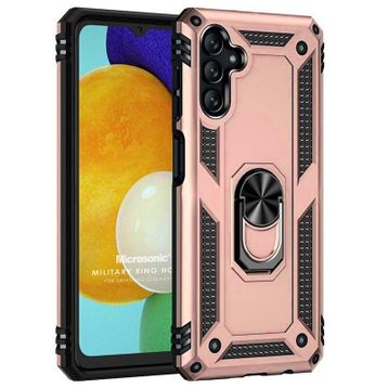 Microsonic Samsung Galaxy A04S Military Ring Holder Kırmızı Kılıf