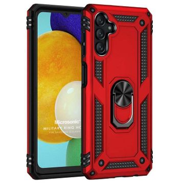 Microsonic Samsung Galaxy A04S Military Ring Holder Kırmızı Kılıf