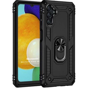 Microsonic Samsung Galaxy A04S Military Ring Holder Kırmızı Kılıf