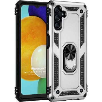 Microsonic Samsung Galaxy A04S Military Ring Holder Kırmızı Kılıf