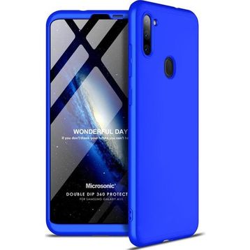 Microsonic Samsung Galaxy A11 Double Dip 360 Protective Mavi Kılıf