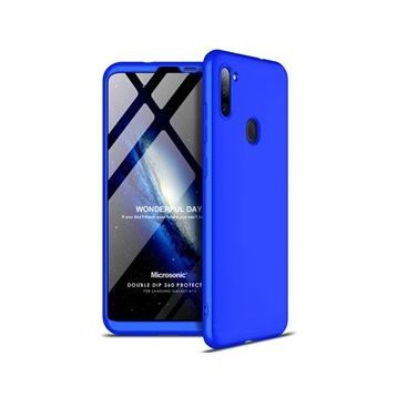 Microsonic Samsung Galaxy A11 Double Dip 360 Protective Mavi Kılıf