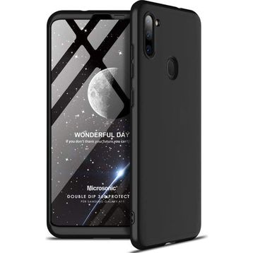 Microsonic Samsung Galaxy A11 Double Dip 360 Protective Siyah Kılıf
