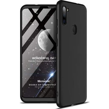 Microsonic Samsung Galaxy A11 Double Dip 360 Protective Siyah Kılıf
