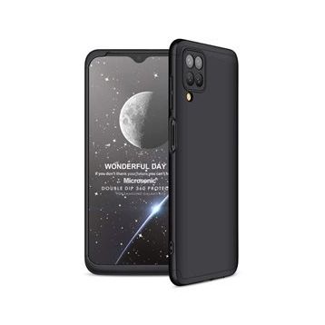 Microsonic Samsung Galaxy A12 Double Dip 360 Protective Siyah Kılıf