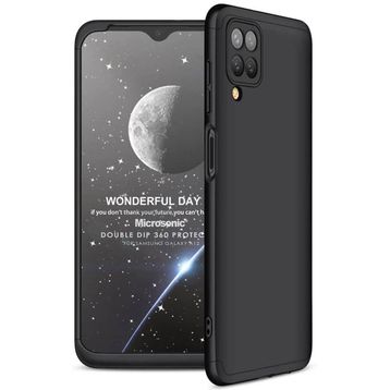 Microsonic Samsung Galaxy A12 Double Dip 360 Protective Siyah Kılıf
