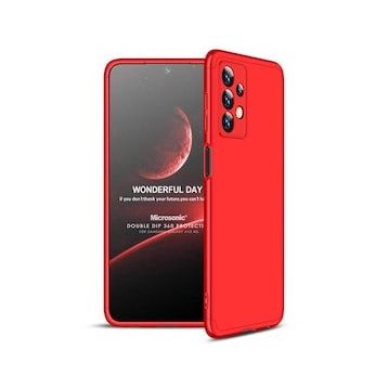 Microsonic Samsung Galaxy A13 4G Double Dip 360 Protective Kırmızı Kılıf