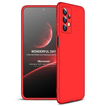Microsonic Samsung Galaxy A13 4G Double Dip 360 Protective Kırmızı Kılıf