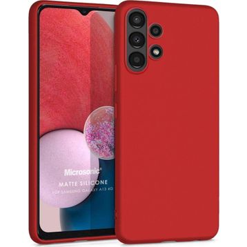 Microsonic Samsung Galaxy A13 4G Matte Silicone Kırmızı Kılıf