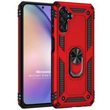 Microsonic Samsung Galaxy A14 Military Ring Holder Kırmızı Kılıf