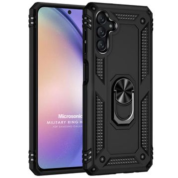 Microsonic Samsung Galaxy A14 Military Ring Holder Siyah Kılıf