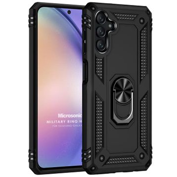 Microsonic Samsung Galaxy A14 Military Ring Holder Siyah Kılıf