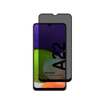 Microsonic Samsung Galaxy A22 4G Privacy 5D Gizlilik Filtreli Siyah Cam Ekran Koruyucu
