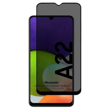 Microsonic Samsung Galaxy A22 4G Privacy 5D Gizlilik Filtreli Siyah Cam Ekran Koruyucu