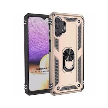 Microsonic Samsung Galaxy A23 Military Ring Holder Gold Kılıf