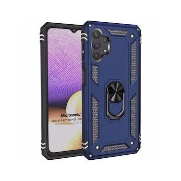 Microsonic Samsung Galaxy A23 Military Ring Holder Lacivert Kılıf