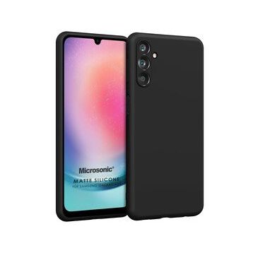 Microsonic Samsung Galaxy A24 Matte Silicone Siyah Kılıf