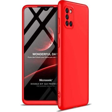Microsonic Samsung Galaxy A31 Double Dip 360 Protective Kırmızı Kılıf
