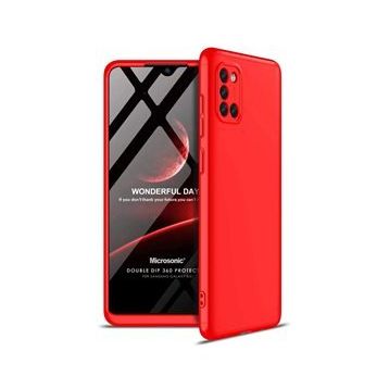 Microsonic Samsung Galaxy A31 Double Dip 360 Protective Kırmızı Kılıf