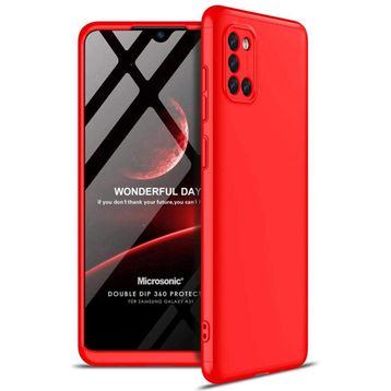 Microsonic Samsung Galaxy A31 Double Dip 360 Protective Kırmızı Kılıf