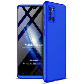 Microsonic Samsung Galaxy A31 Double Dip 360 Protective Mavi Kılıf