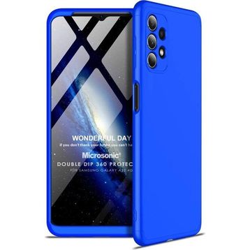 Microsonic Samsung Galaxy A32 4G Double Dip 360 Protective Mavi Kılıf