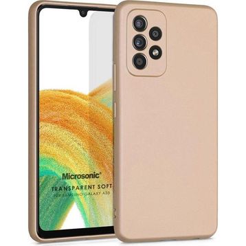 Microsonic Samsung Galaxy A33 5G Matte Silicone Gold Kılıf