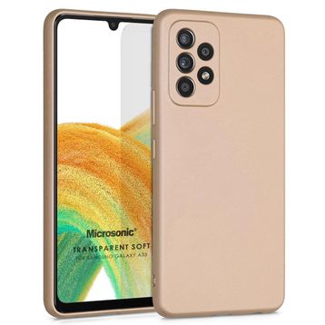 Microsonic Samsung Galaxy A33 5G Matte Silicone Gold Kılıf