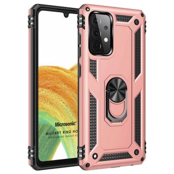 Microsonic Samsung Galaxy A33 5G Military Ring Holder Lacivert Kılıf