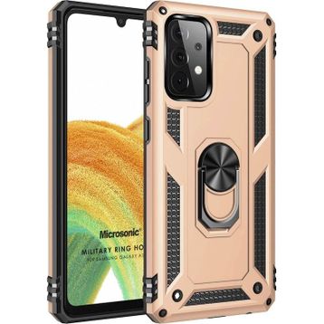 Microsonic Samsung Galaxy A33 5G Military Ring Holder Lacivert Kılıf