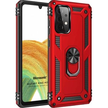 Microsonic Samsung Galaxy A33 5G Military Ring Holder Lacivert Kılıf