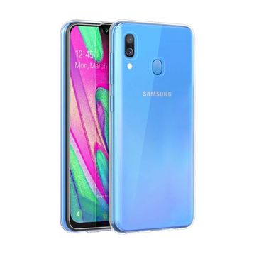 Microsonic Samsung Galaxy A40 Transparent Soft Beyaz Kılıf