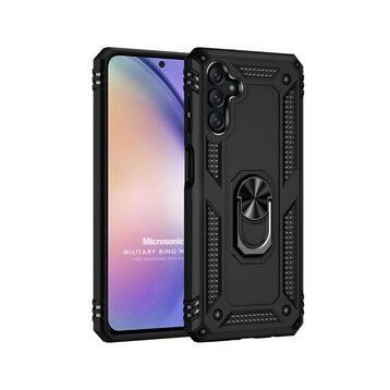Microsonic Samsung Galaxy A54 Military Ring Holder Siyah Kılıf