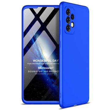 Microsonic Samsung Galaxy A72 Double Dip 360 Protective Mavi Kılıf