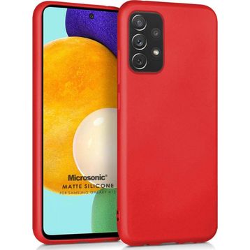 Microsonic Samsung Galaxy A72 Matte Silicone Kırmızı Kılıf