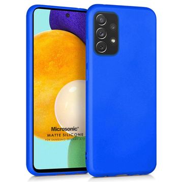 Microsonic Samsung Galaxy A72 Matte Silicone Mavi Kılıf