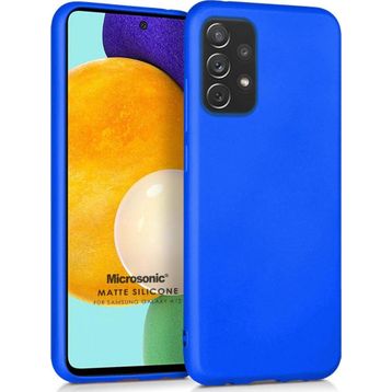 Microsonic Samsung Galaxy A72 Matte Silicone Mavi Kılıf