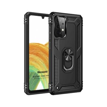 Microsonic Samsung Galaxy A73 5G Military Ring Holder Kırmızı Kılıf