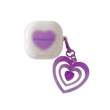 Microsonic Samsung Galaxy Buds Pro Süslü Renkli Kalp Desenli Mor Kılıf