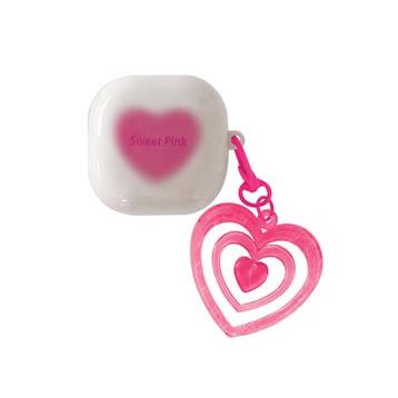 Microsonic Samsung Galaxy Buds Pro Süslü Renkli Kalp Desenli Pembe Kılıf