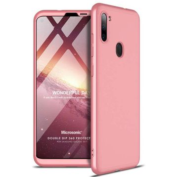 Microsonic Samsung Galaxy M11 Double Dip 360 Protective Rose Gold Cep Telefonu Kılıfı