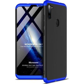 Microsonic Samsung Galaxy M11 Double Dip 360 Protective Siyah Kılıf