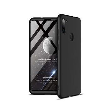 Microsonic Samsung Galaxy M11 Double Dip 360 Protective Siyah Kılıf